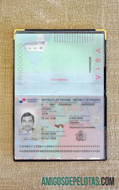 Passaporte do Panamá Novo Photolook Presente 2019 amostra